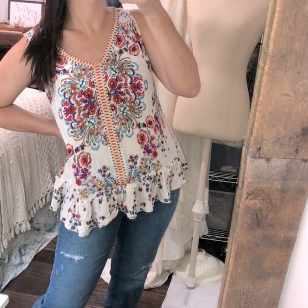 BILA floral boho top size XLarge - Picture 2 of 8